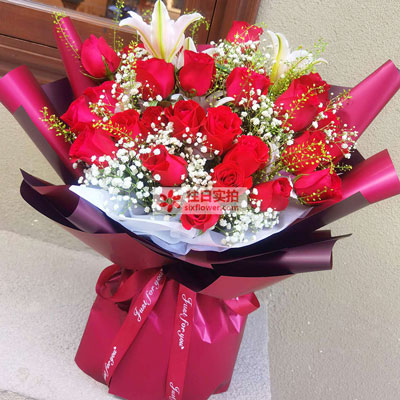 廊坊30朵红玫瑰百合，做你余生故事里的人