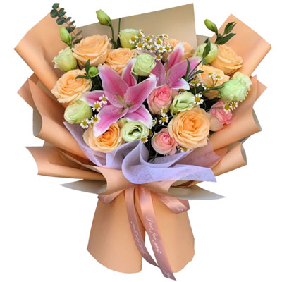 廊坊11朵玫瑰桔梗百合，陪你每个季节