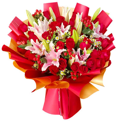 廊坊33朵红玫瑰百合，心灵的火花
